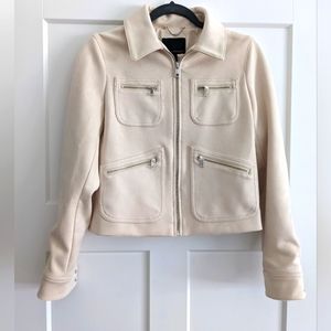 Banana Republic Vegan Suede 4-Pocket Zip Jacket Size Small